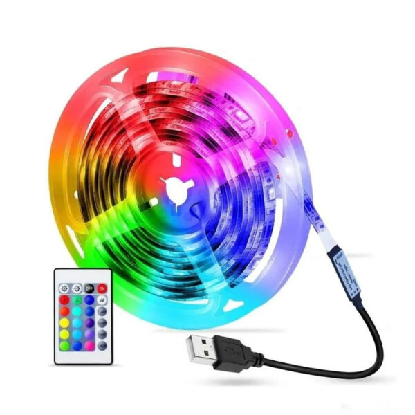 Світлодіодна стрічка SMD 5050 RGB LED 5 м IP65 з bluetooth контролем. підключення 220V -