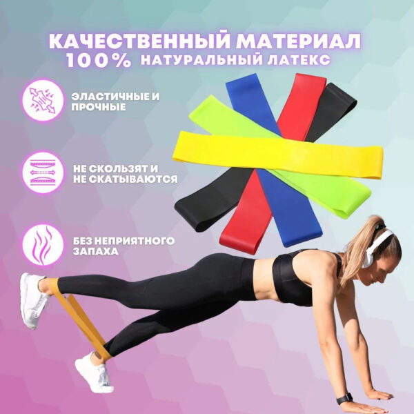 Гумка для фітнесу Fit Simplify GO DO 5 шт, спортивна гумка для тренувань, гума для тренувань -