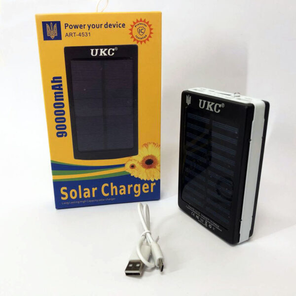 УМБ Power Bank Solar 90000 mAh мобільне зарядне із сонячною панеллю та лампою - Power Bank Charger