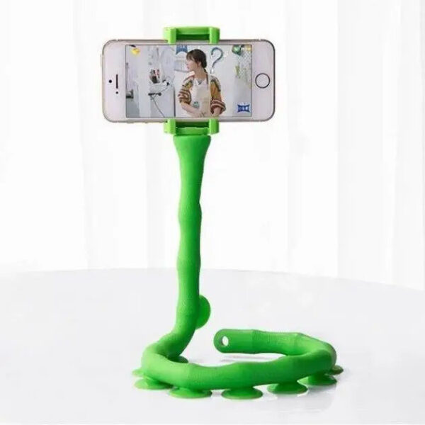 Гибкий держатель для телефона с присосками универсальный Cute Worm Lazy Holder. Цвет: зеленый -