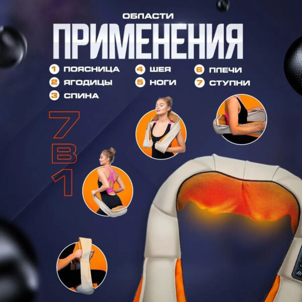 Електричний масажер роликовий з інфрачервоним випромінюванням Massager of Neck Kneading -