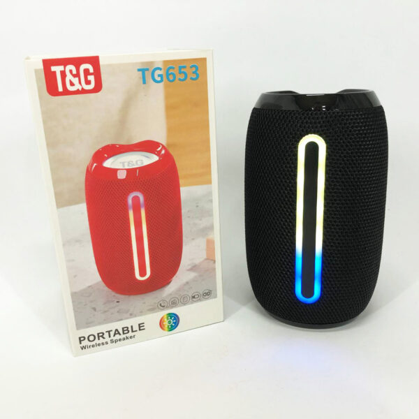 Портативна Bluetooth-колонка TG653 USB з ремінцем, акумуляторна колонка для музики. Колір: чорний -