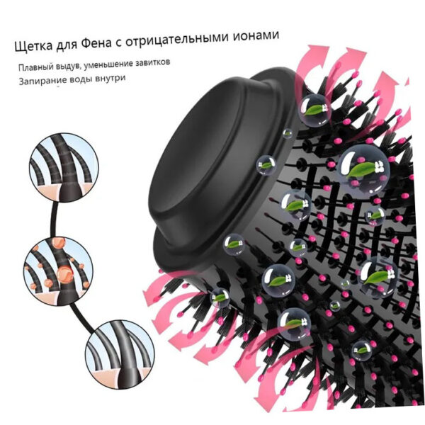 Фен Щетка расчёска 3в1 One step Hair Dryer 1000 Вт 3 режима выпрямитель для укладки волос стайлер с функцией ионизации -