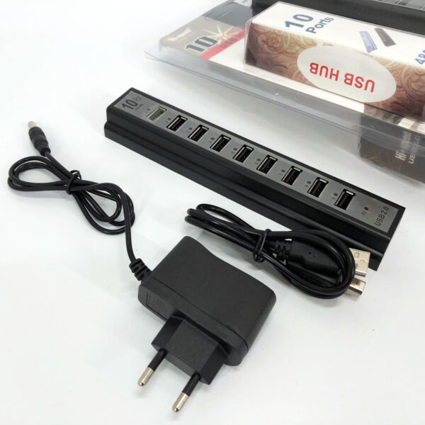 Розгалужувач USB HUB на 10 портів з активною зарядкою 220V, Розгалужувач юсб, Хаб для ноутбука - Розгалужувач юсб