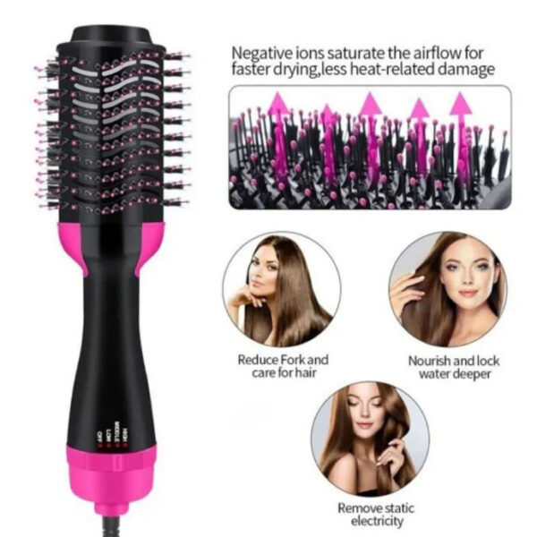 Фен Щетка расчёска 3в1 One step Hair Dryer 1000 Вт 3 режима выпрямитель для укладки волос стайлер с функцией ионизации -