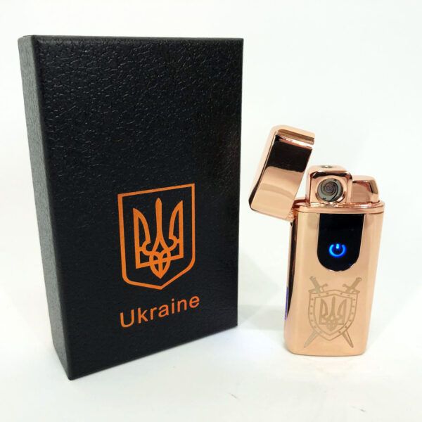 Запальничка Електрична та газова Україна із USB-зарядкою HL-431. Колір: золотий -