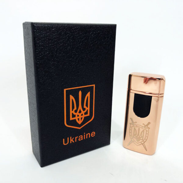 Запальничка Електрична та газова Україна із USB-зарядкою HL-431. Колір: золотий -