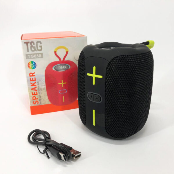 Портативна Bluetooth колонка TG658 8W з RGB підсвічуванням, Бездротова колонка потужна. Колір: чорний -