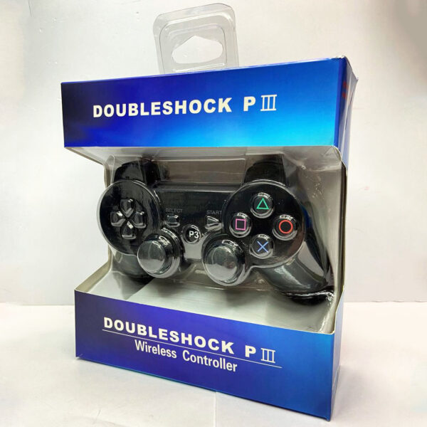 Игровой беспроводной геймпад Doubleshock PS3/PC аккумуляторный джойстик с функцией вибрации. Цвет: черный -