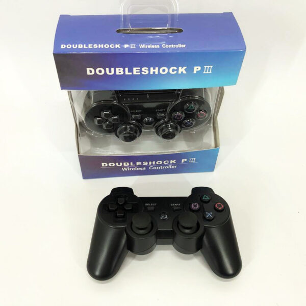 Игровой беспроводной геймпад Doubleshock PS3/PC аккумуляторный джойстик с функцией вибрации. Цвет: черный -