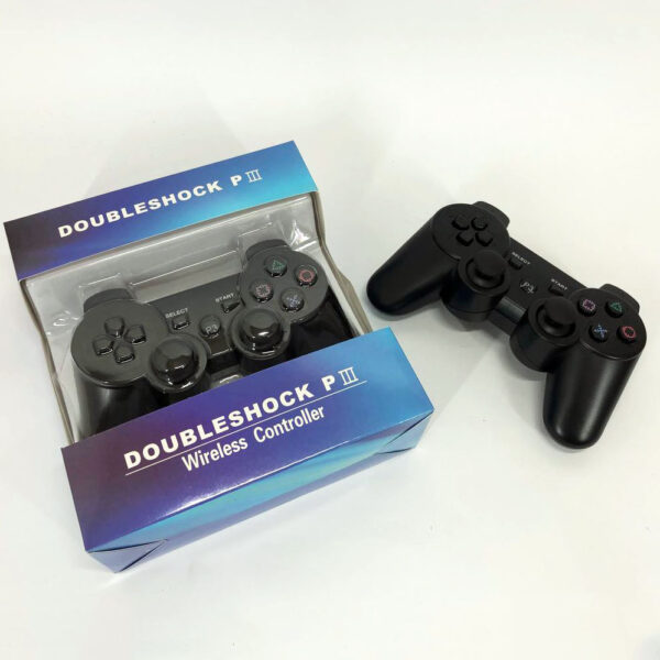 Игровой беспроводной геймпад Doubleshock PS3/PC аккумуляторный джойстик с функцией вибрации. Цвет: черный -