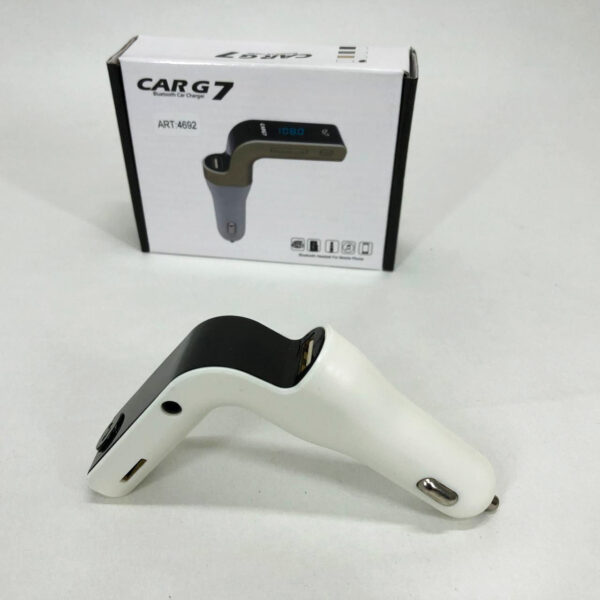 Модулятор FM MOD G7 Bluetooth, Bluetooth модулятор в машину, ФМ модулятор блютуз в машину. Колір: білий -