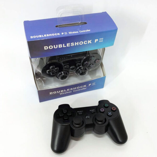 Игровой беспроводной геймпад Doubleshock PS3/PC аккумуляторный джойстик с функцией вибрации. Цвет: черный -