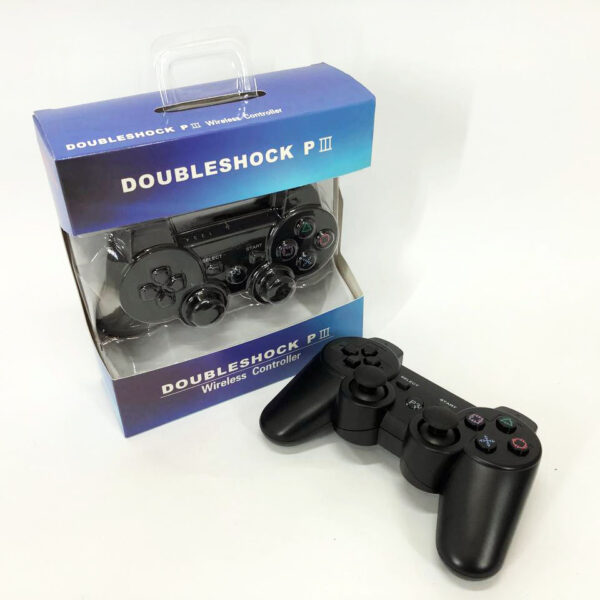 Игровой беспроводной геймпад Doubleshock PS3/PC аккумуляторный джойстик с функцией вибрации. Цвет: черный -